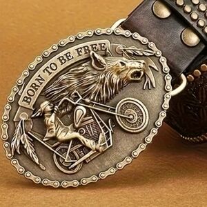 Born to be free motorcycle biker belt buckle choose color